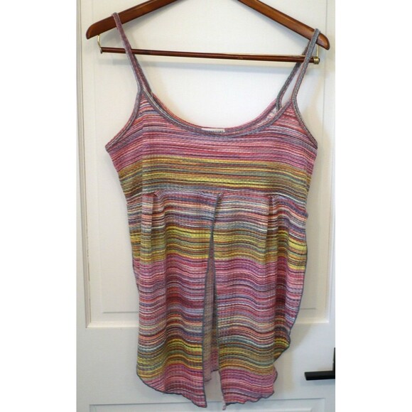 Earthbound Trading Company XL Cami Top Rainbow Striped Flowy Boho Hippie Fairy - Picture 1 of 16